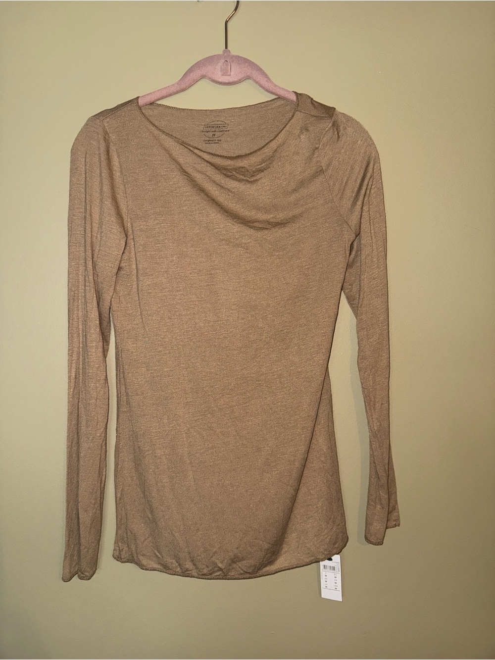 NWT Intimissimi Modal Cashmere Ultralight Boat Neck Top - Toffee Medium